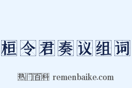桓令君奏议组词是什么意思的图片